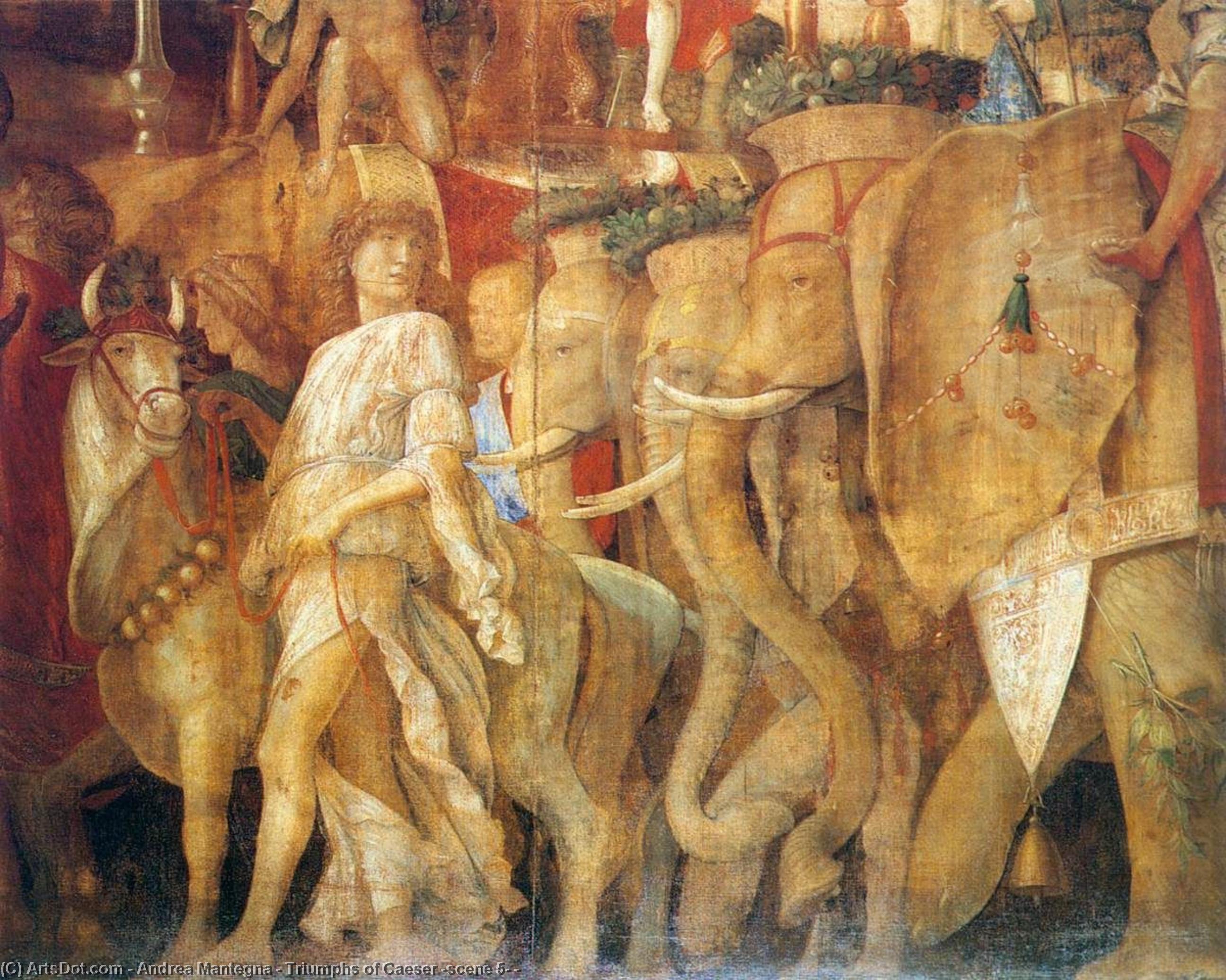 Wikoo.org - موسوعة الفنون الجميلة - اللوحة، العمل الفني Andrea Mantegna - Triumphs of Caeser (scene 5) -