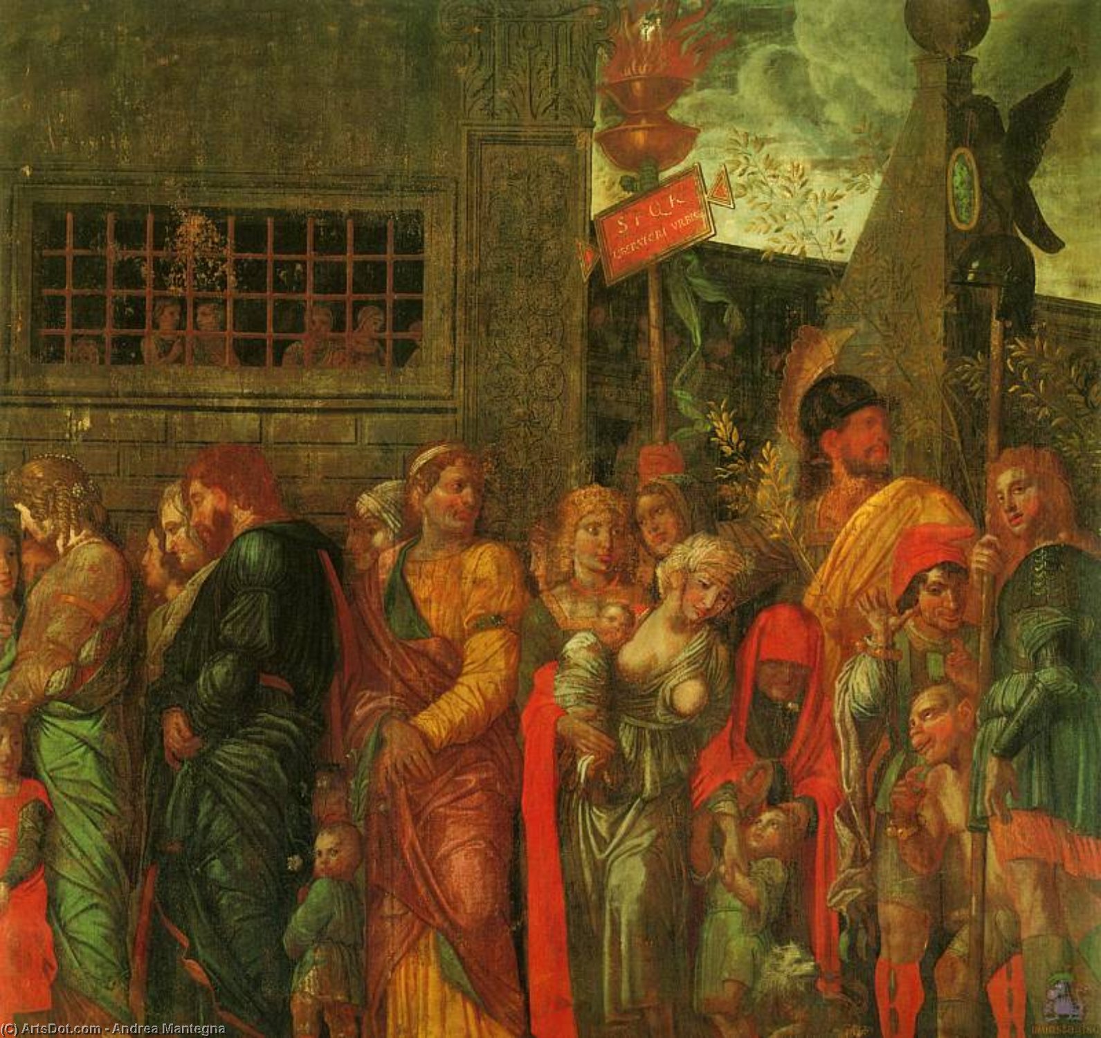 Wikoo.org - موسوعة الفنون الجميلة - اللوحة، العمل الفني Andrea Mantegna - Triumphs of Caeser (scene 7) -