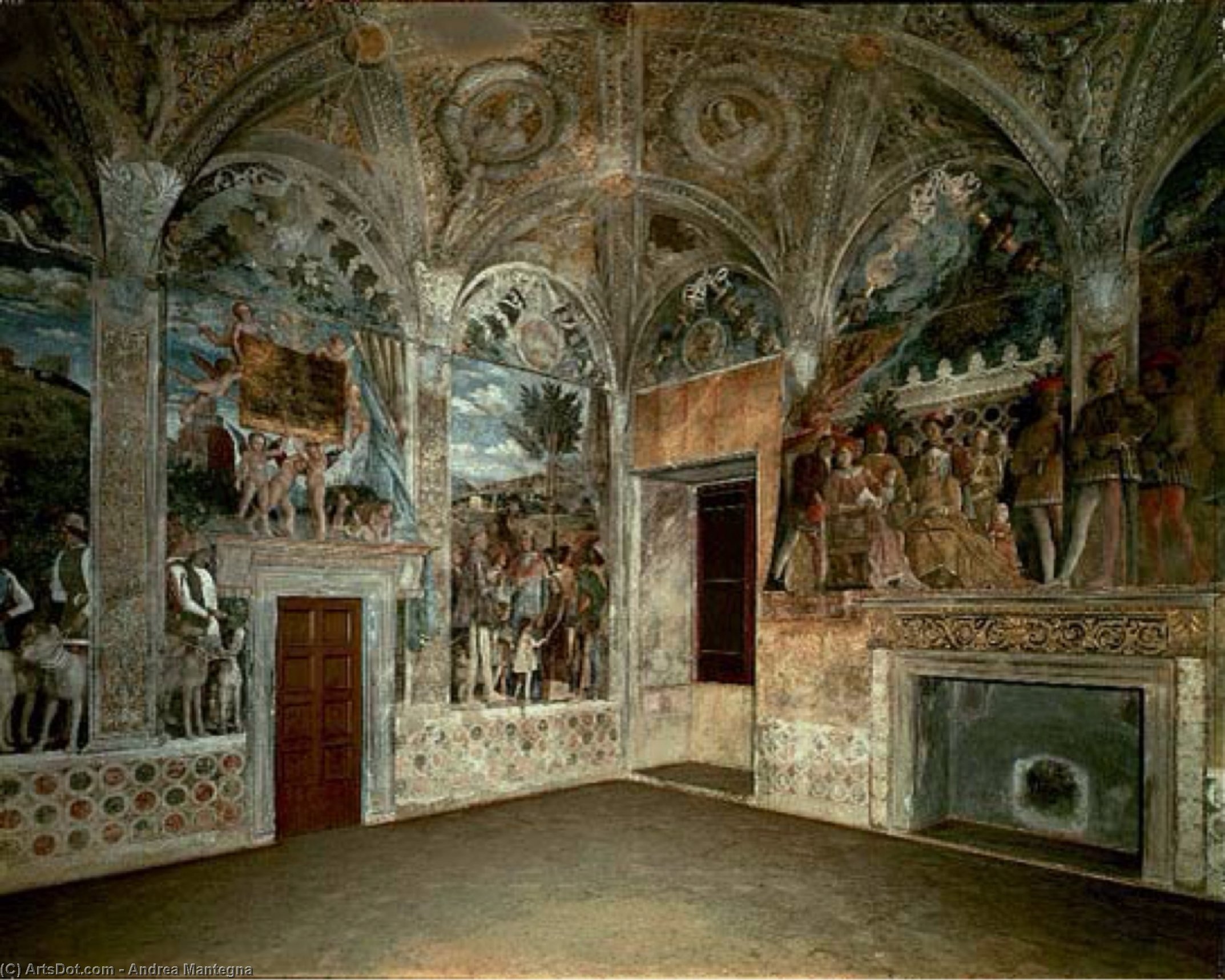 WikiOO.org - Encyclopedia of Fine Arts - Målning, konstverk Andrea Mantegna - View of the West and North Walls