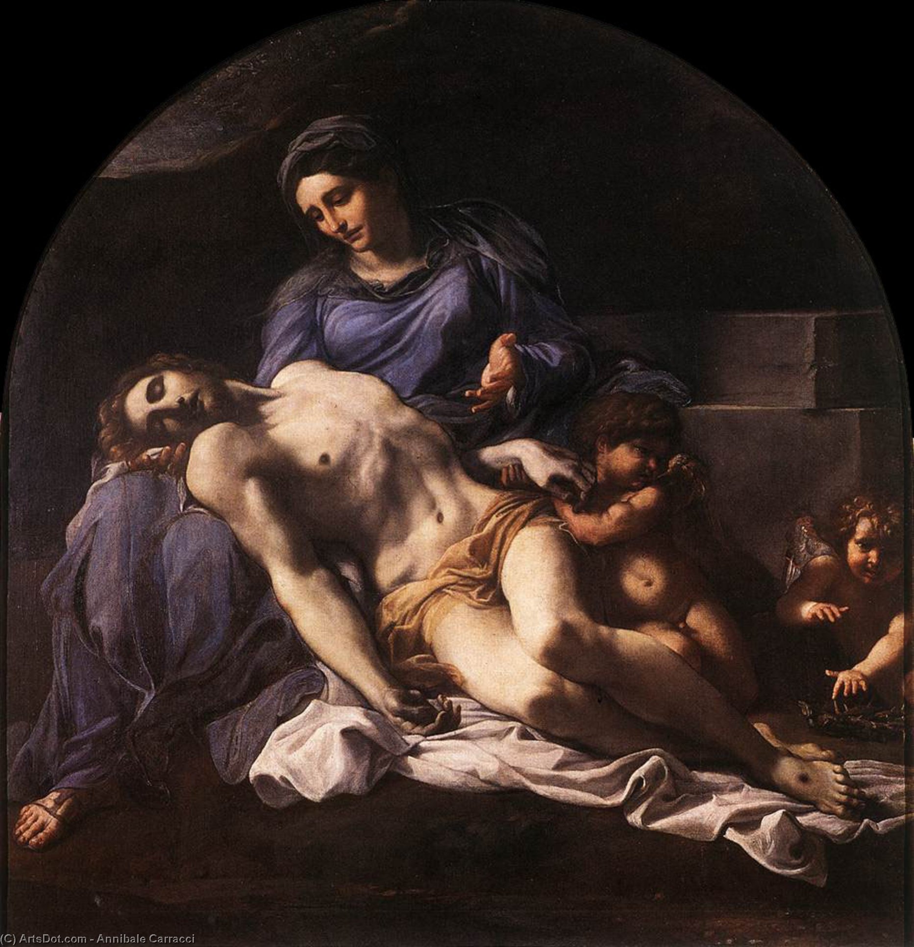 WikiOO.org - Encyclopedia of Fine Arts - Målning, konstverk Annibale Carracci - pieta