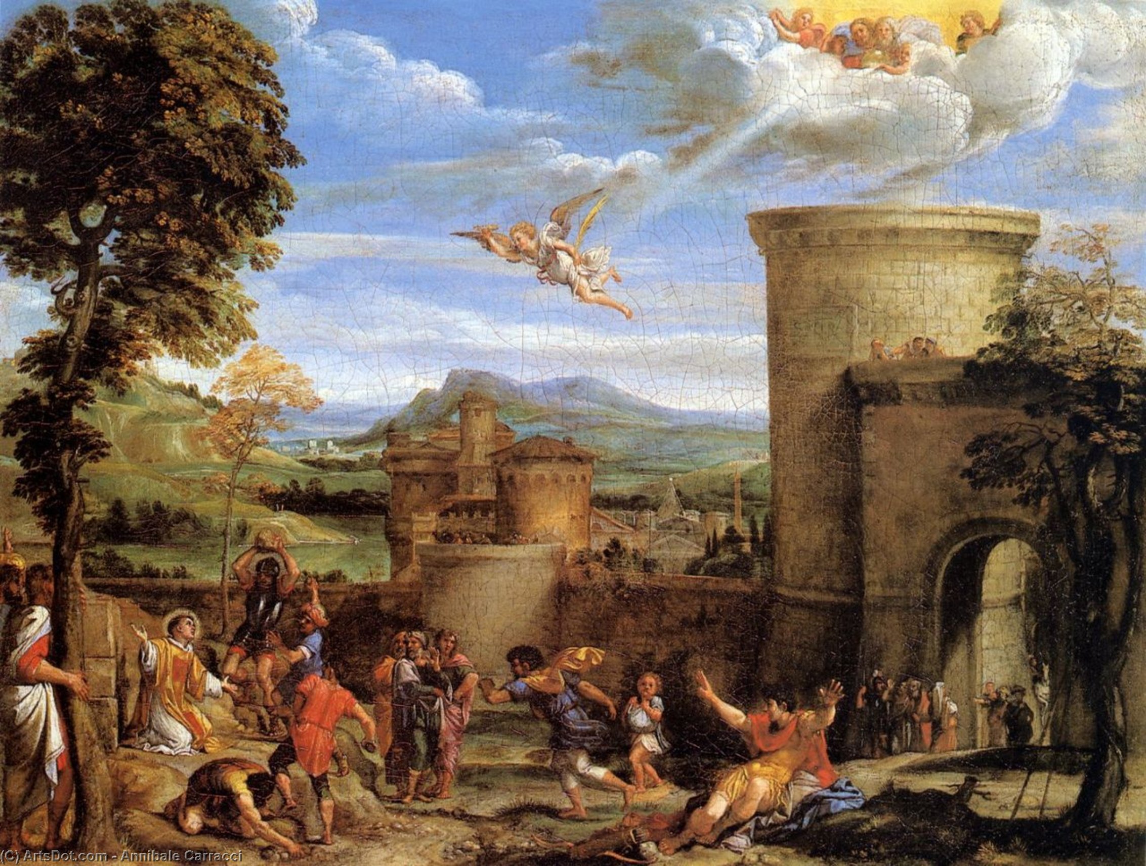 Wikioo.org - The Encyclopedia of Fine Arts - Painting, Artwork by Annibale Carracci - The martyre of St Steven Sun