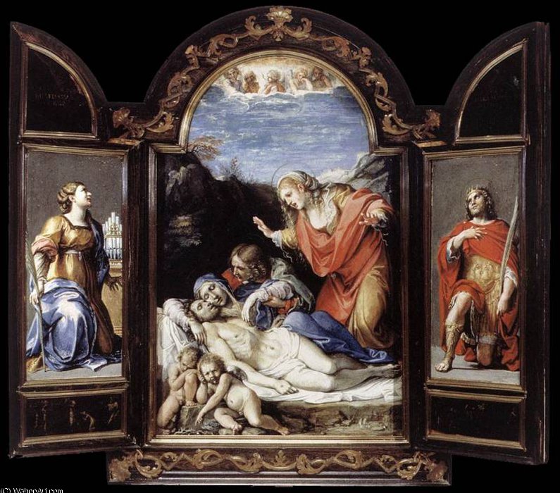 Wikioo.org - The Encyclopedia of Fine Arts - Painting, Artwork by Annibale Carracci - triptych