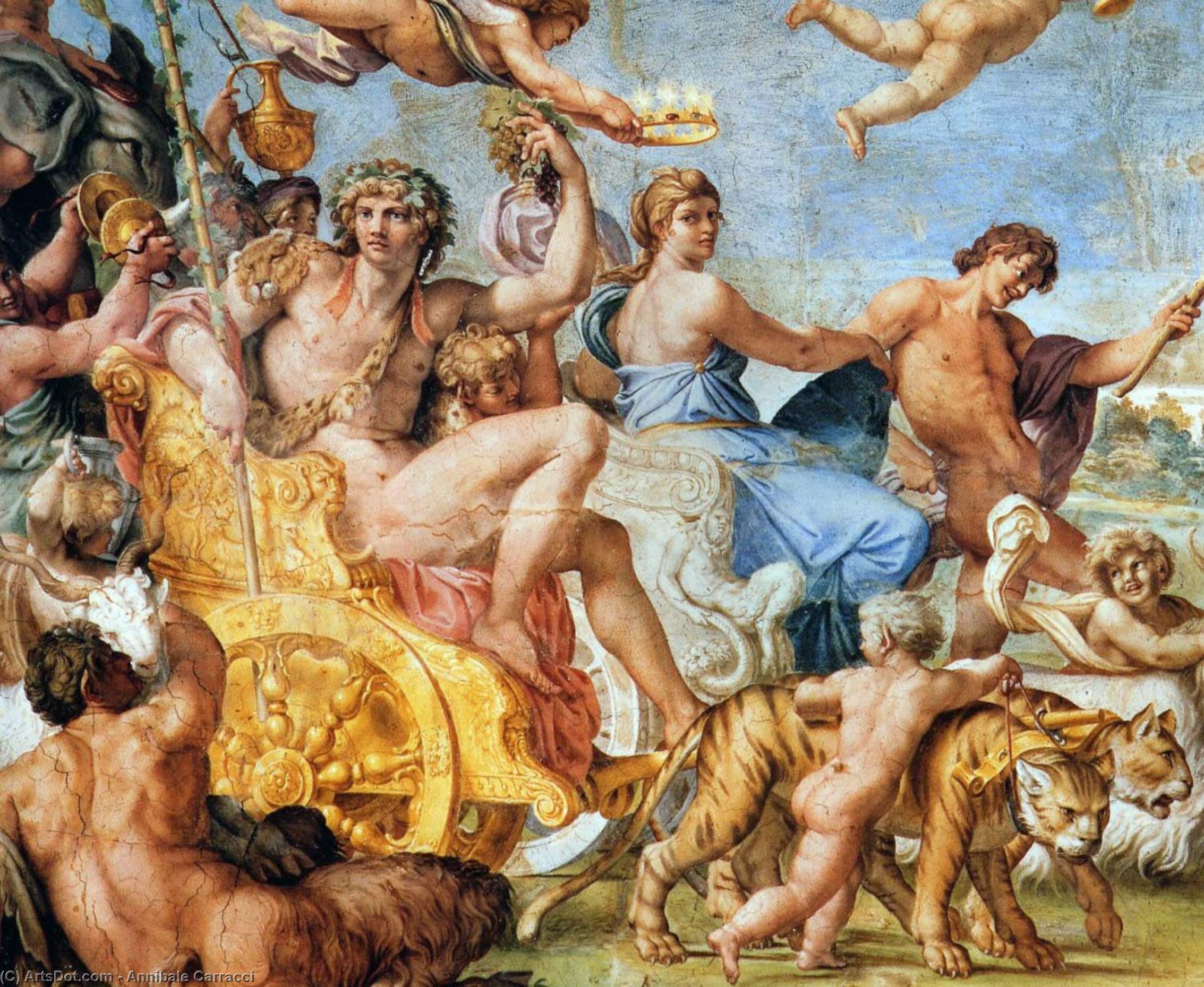 Wikioo.org - The Encyclopedia of Fine Arts - Painting, Artwork by Annibale Carracci - Triumph of Bacchus and Ariadne Sun