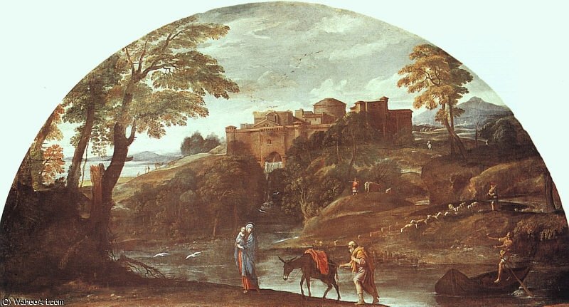 Wikioo.org - The Encyclopedia of Fine Arts - Painting, Artwork by Annibale Carracci - the flight into egypt