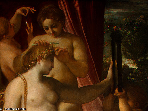 Wikioo.org – La Enciclopedia de las Bellas Artes - Pintura, Obras de arte de Annibale Carracci - Venus Adornado por las Gracias