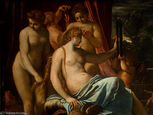Wikioo.org - The Encyclopedia of Fine Arts - Painting, Artwork by Annibale Carracci - Venus Adorned by the Graces