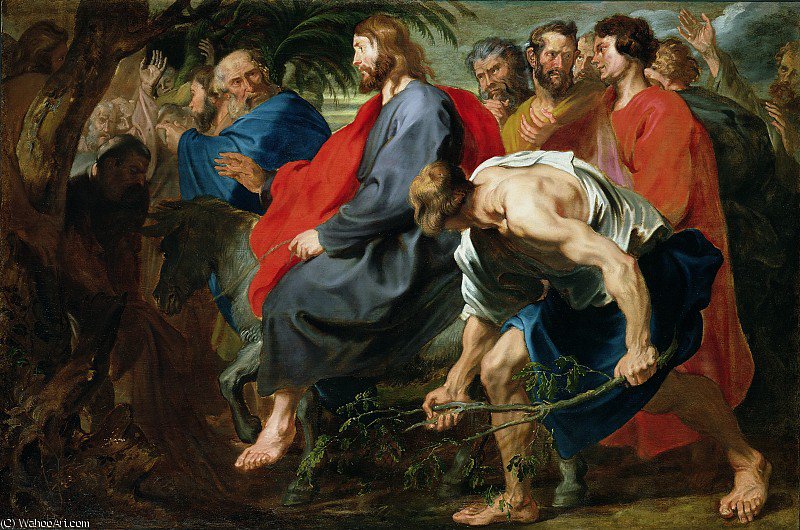 Wikioo.org - The Encyclopedia of Fine Arts - Painting, Artwork by Anthony Van Dyck - Entry of Christ into Jerusalem