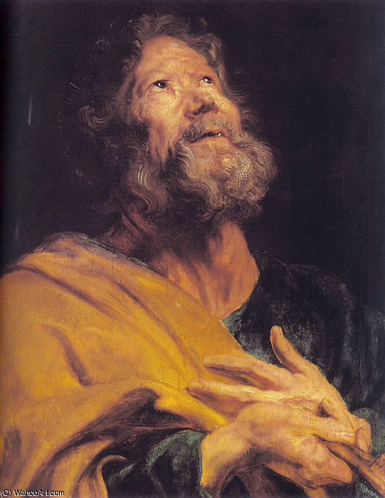 Wikioo.org - The Encyclopedia of Fine Arts - Painting, Artwork by Anthony Van Dyck - the penitent apostle peter