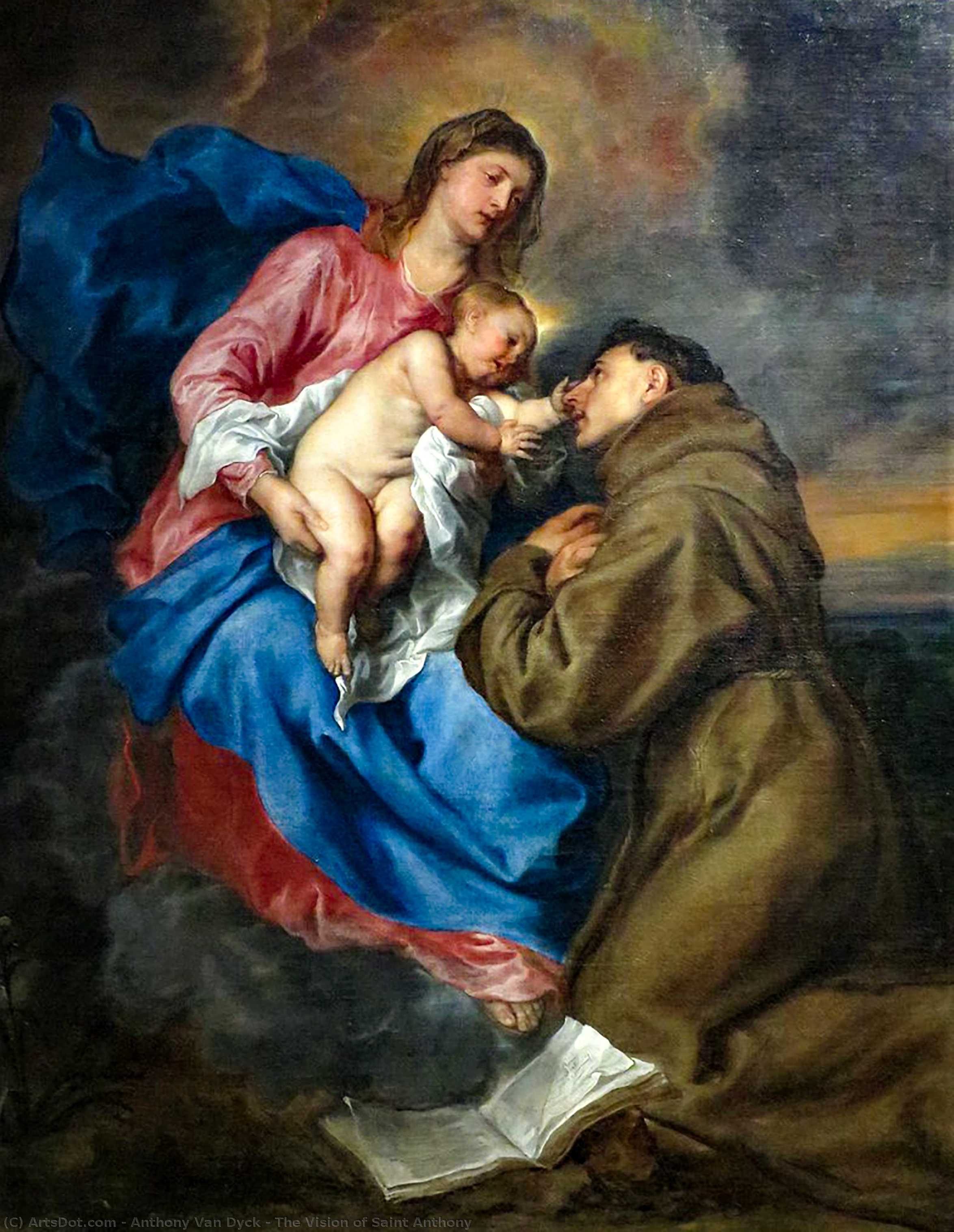 Wikioo.org - The Encyclopedia of Fine Arts - Painting, Artwork by Anthony Van Dyck - The Vision of Saint Anthony