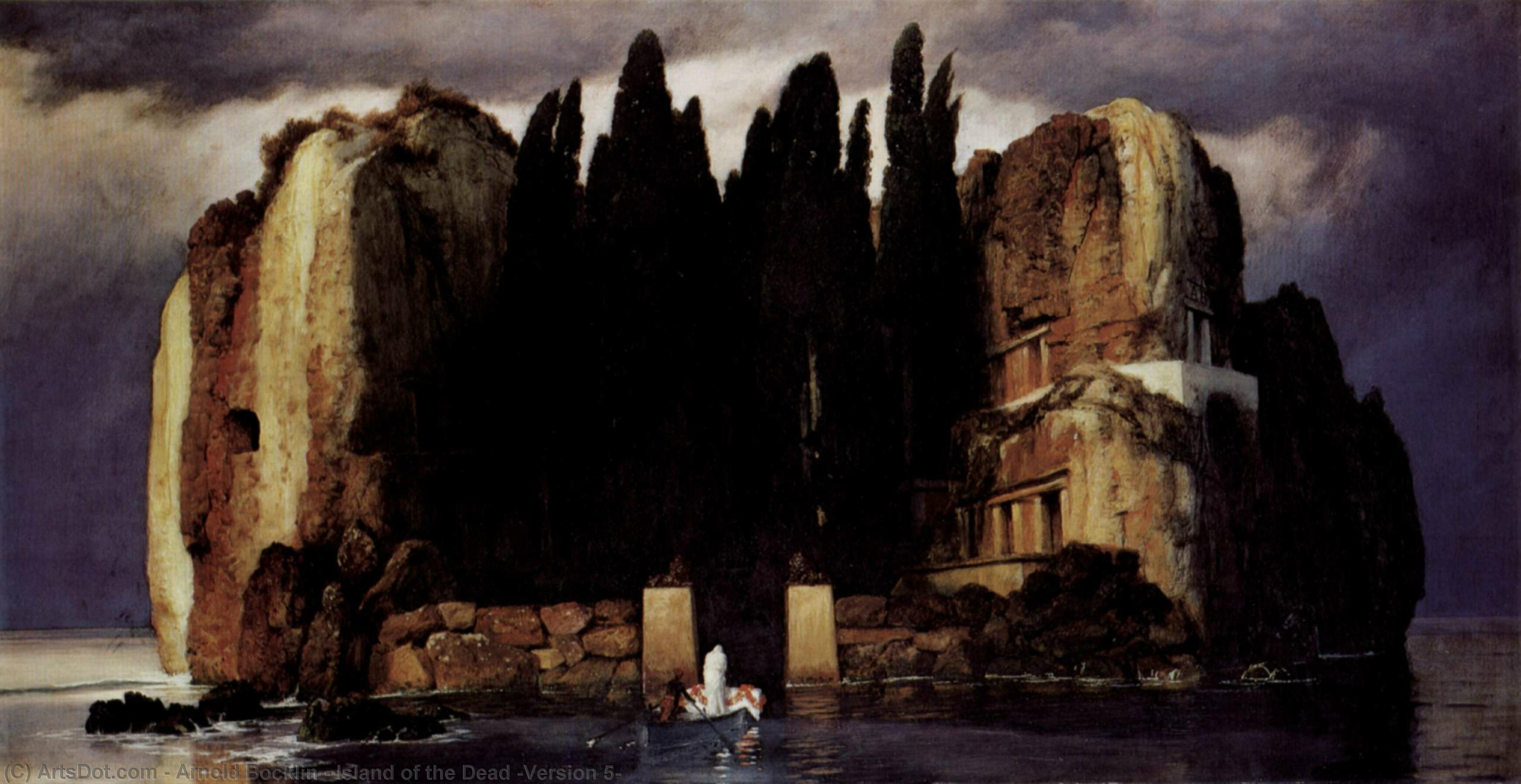 Wikioo.org - The Encyclopedia of Fine Arts - Painting, Artwork by Arnold Bocklin - Island of the Dead (Version 5)
