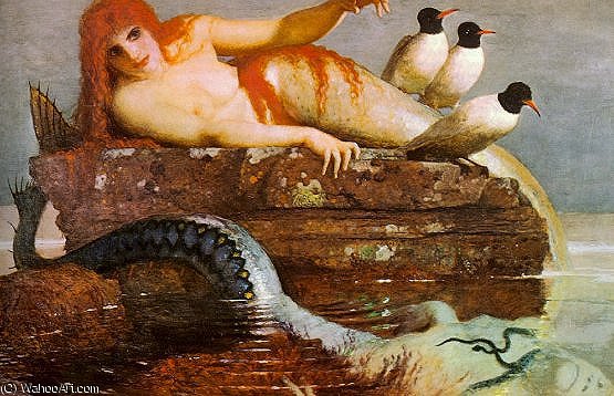 Wikioo.org - The Encyclopedia of Fine Arts - Painting, Artwork by Arnold Bocklin - la sirene