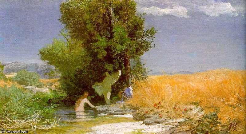 Wikioo.org - The Encyclopedia of Fine Arts - Painting, Artwork by Arnold Bocklin - nymphs bathing