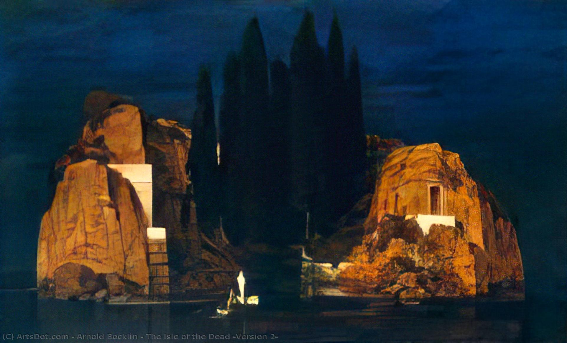 Wikioo.org - The Encyclopedia of Fine Arts - Painting, Artwork by Arnold Bocklin - The Isle of the Dead (Version 2)