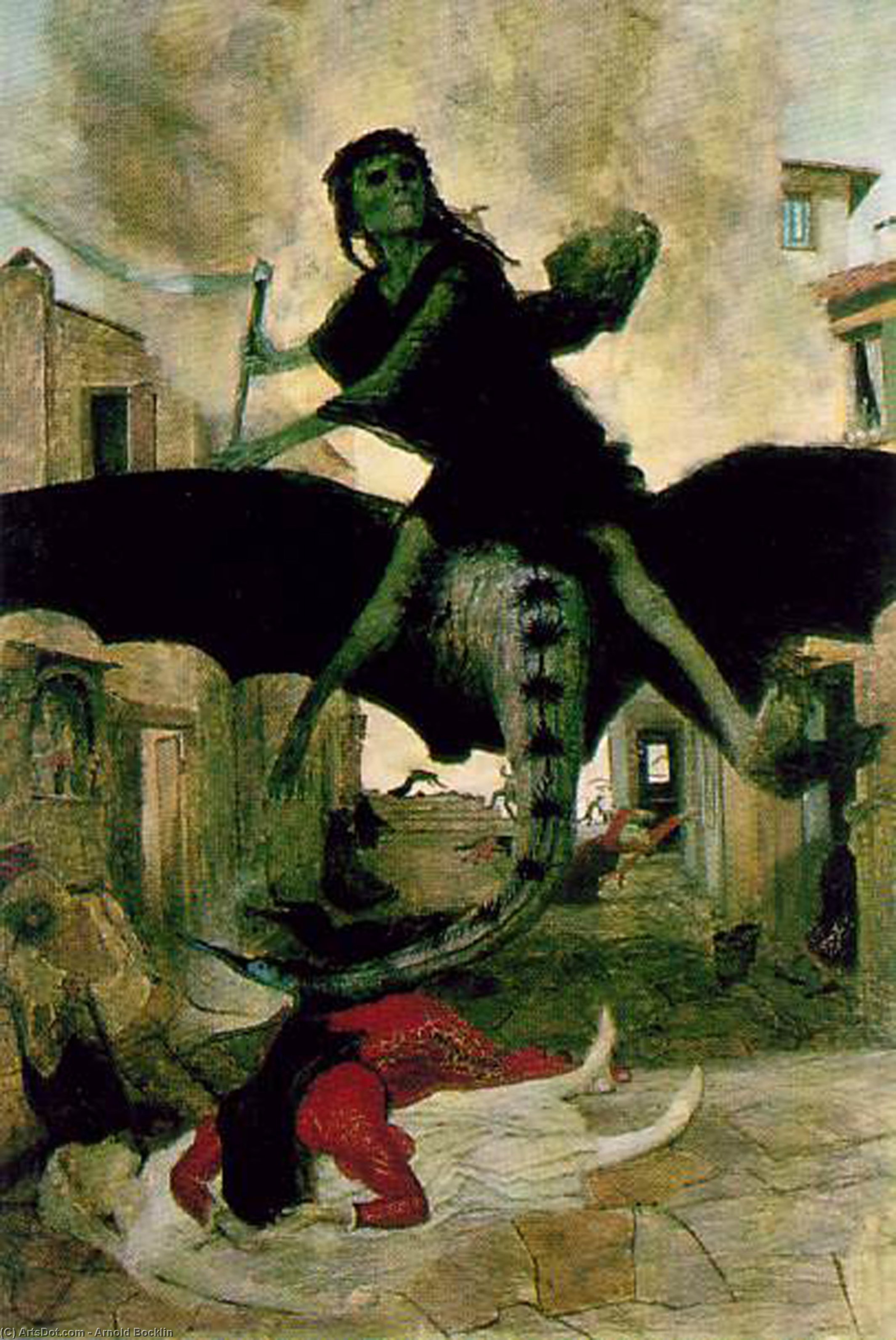 Wikioo.org - The Encyclopedia of Fine Arts - Painting, Artwork by Arnold Bocklin - The plague