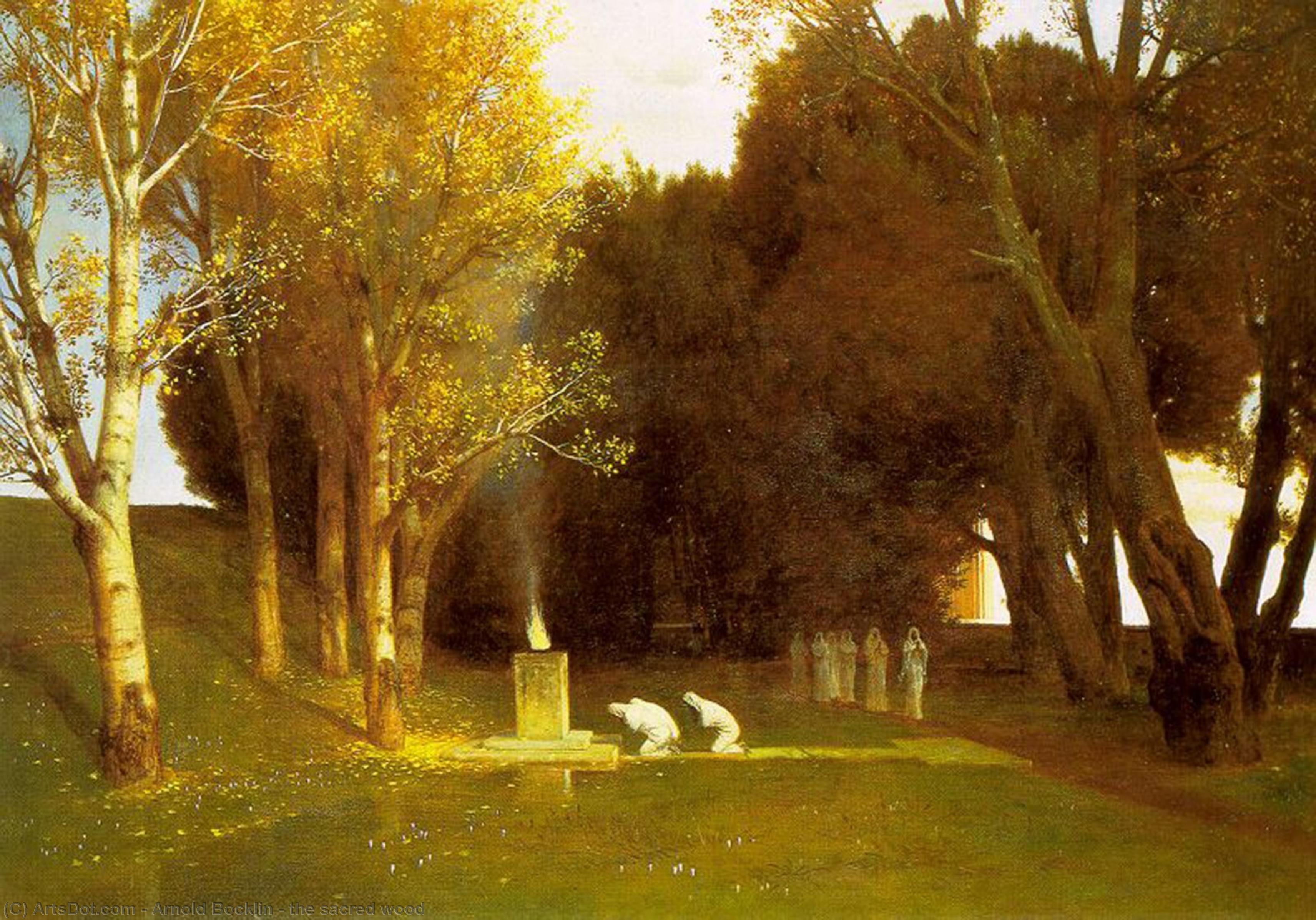 Wikioo.org - The Encyclopedia of Fine Arts - Painting, Artwork by Arnold Bocklin - the sacred wood