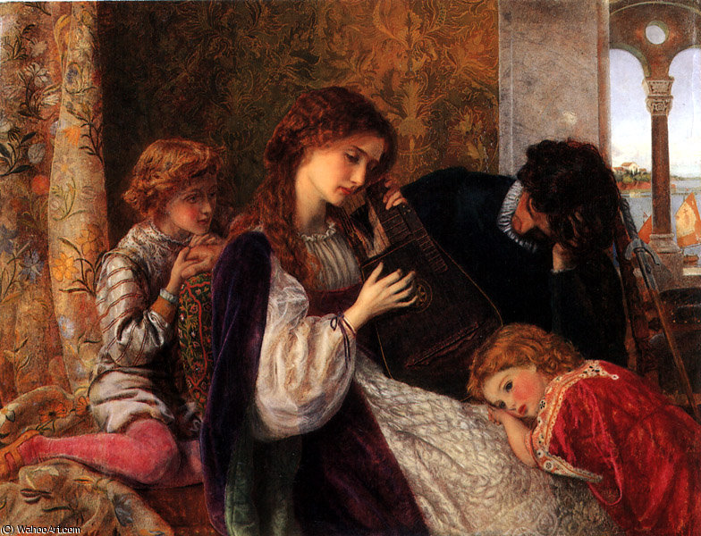 Wikioo.org - The Encyclopedia of Fine Arts - Painting, Artwork by Arthur Hughes - a music party