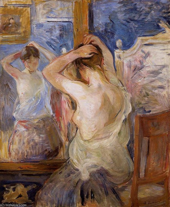 Wikioo.org - Die Enzyklopädie bildender Kunst - Malerei, Kunstwerk von Berthe Morisot - Vor dem Spiegel