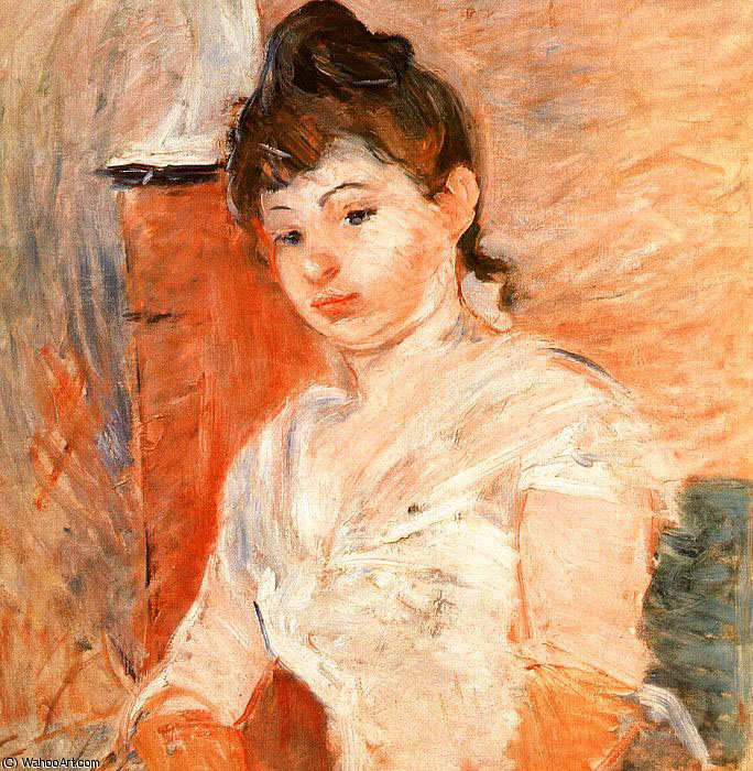 Wikioo.org - The Encyclopedia of Fine Arts - Painting, Artwork by Berthe Morisot - Jeune Fille en Blanc