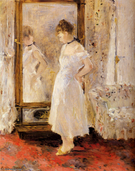 WikiOO.org - Encyclopedia of Fine Arts - Schilderen, Artwork Berthe Morisot - the cheval glass
