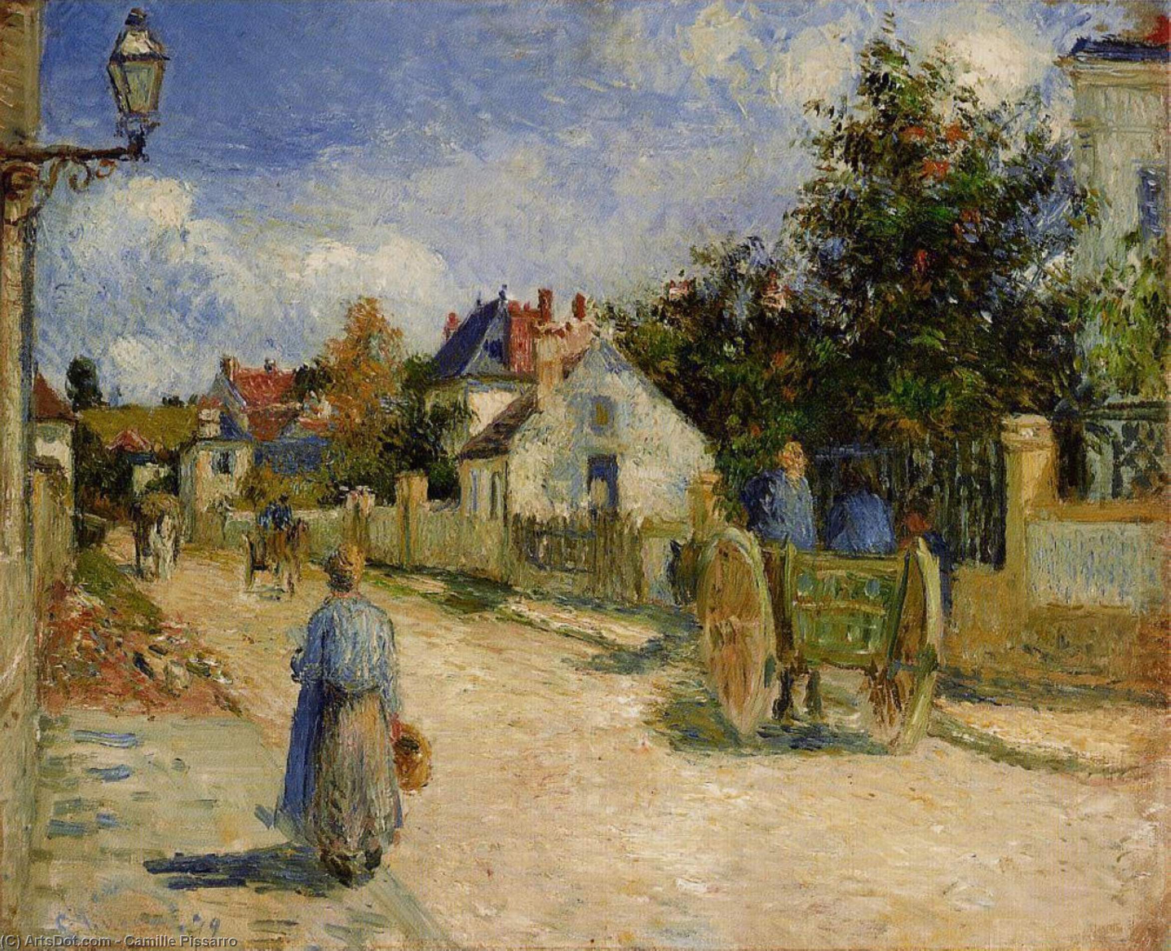 WikiOO.org - 백과 사전 - 회화, 삽화 Camille Pissarro - A Street in Pontoise.