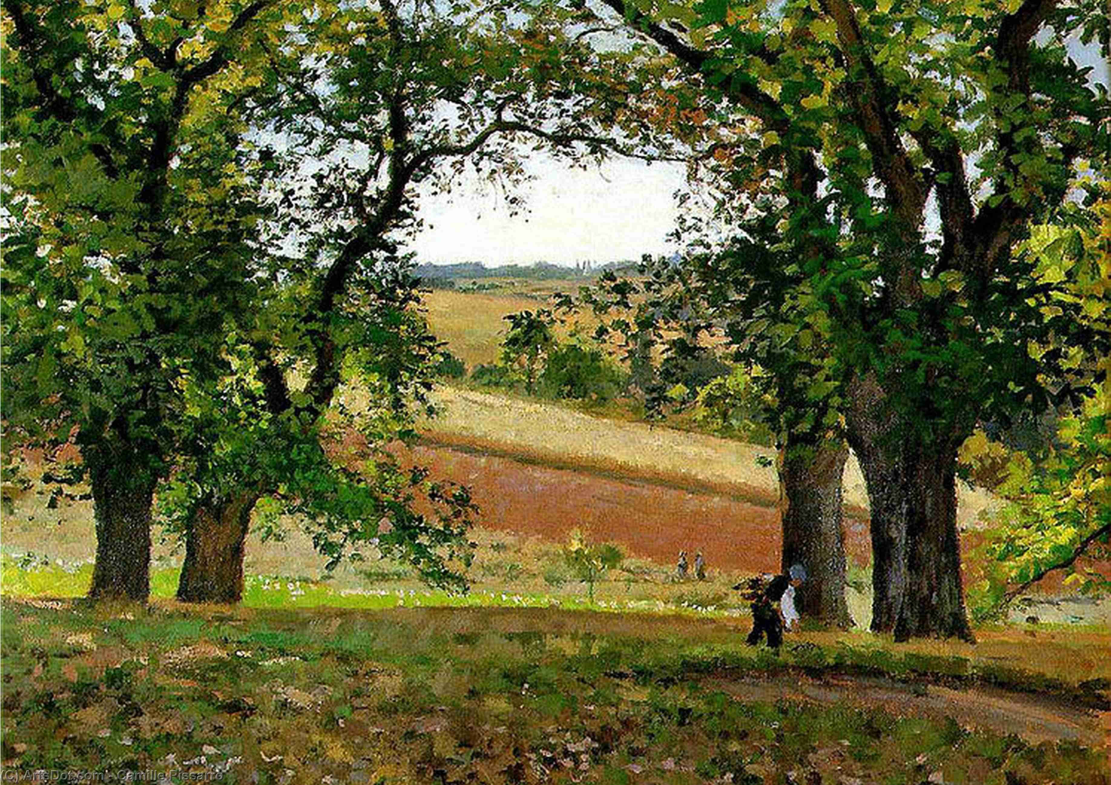Wikioo.org - The Encyclopedia of Fine Arts - Painting, Artwork by Camille Pissarro - Chestnut Trees at Osny.