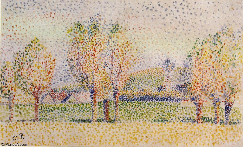 WikiOO.org - Güzel Sanatlar Ansiklopedisi - Resim, Resimler Camille Pissarro - eragny landscape.