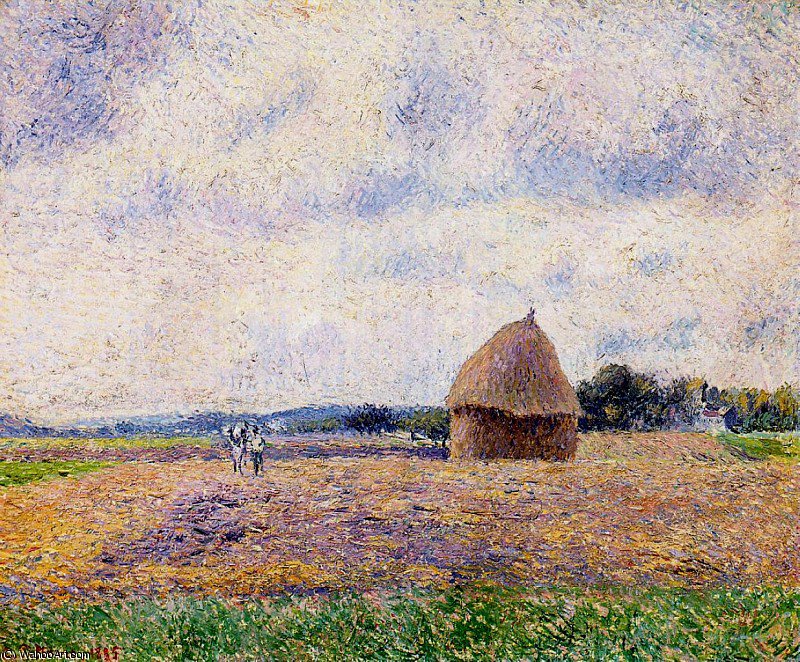 Wikioo.org - The Encyclopedia of Fine Arts - Painting, Artwork by Camille Pissarro - haystack- eragny.