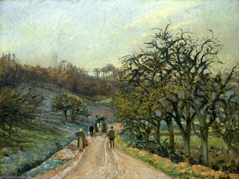 WikiOO.org - Encyclopedia of Fine Arts - Schilderen, Artwork Camille Pissarro - Lane of Apple Trees near Osny, Pontoise.