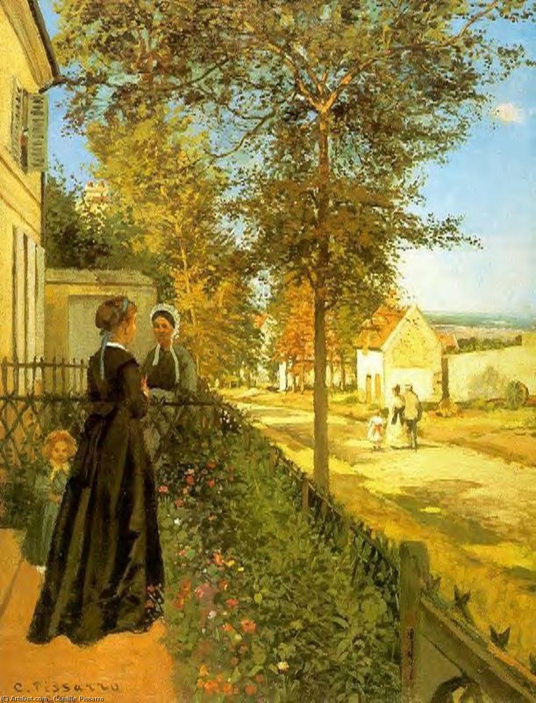WikiOO.org - Encyclopedia of Fine Arts - Maalaus, taideteos Camille Pissarro - Louveciennes - the Road to Versailles.