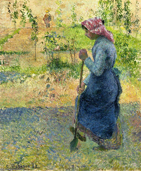 Wikioo.org - The Encyclopedia of Fine Arts - Painting, Artwork by Camille Pissarro - paysanne b_chant.