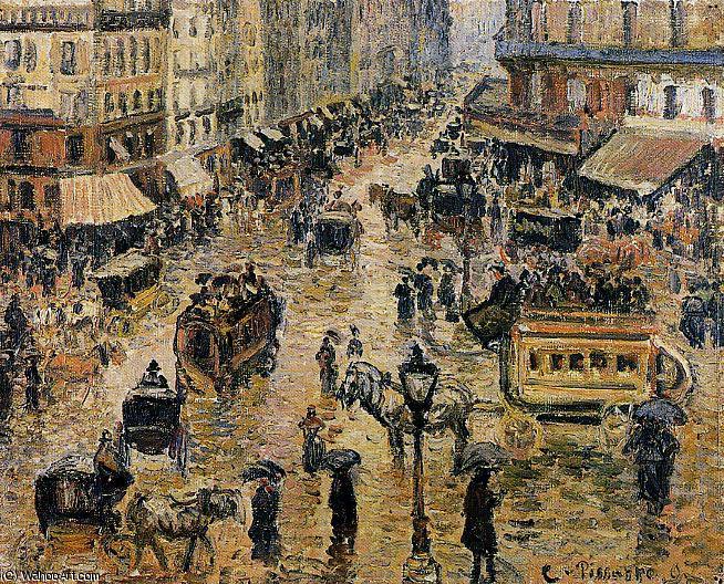 Wikioo.org - The Encyclopedia of Fine Arts - Painting, Artwork by Camille Pissarro - Place du Havre, Paris, Rain.