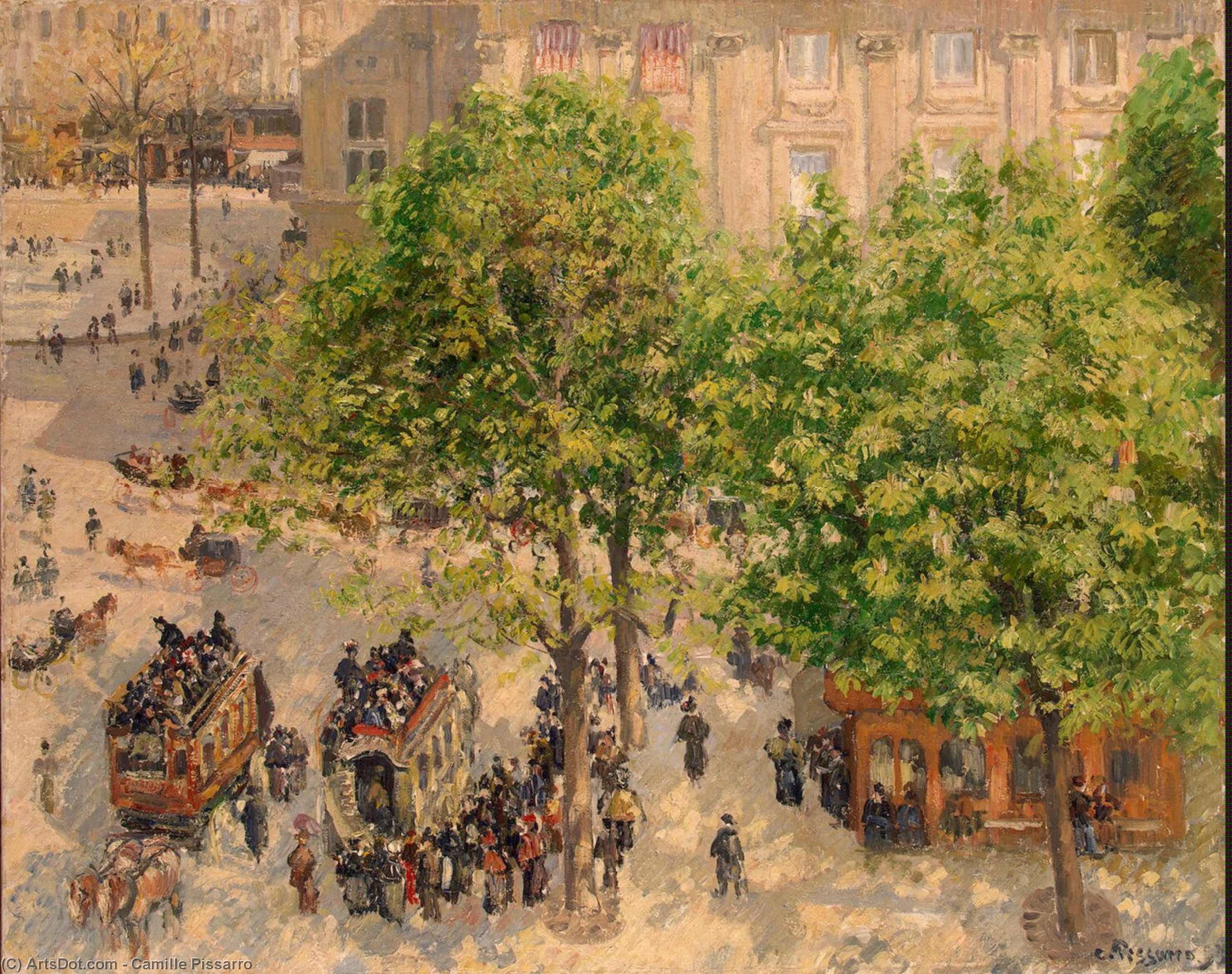 WikiOO.org - Encyclopedia of Fine Arts - Maleri, Artwork Camille Pissarro - place du theatre francais