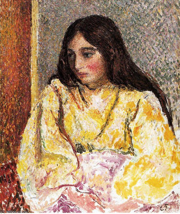 Wikioo.org - The Encyclopedia of Fine Arts - Painting, Artwork by Camille Pissarro - Portrait of Jeanne.