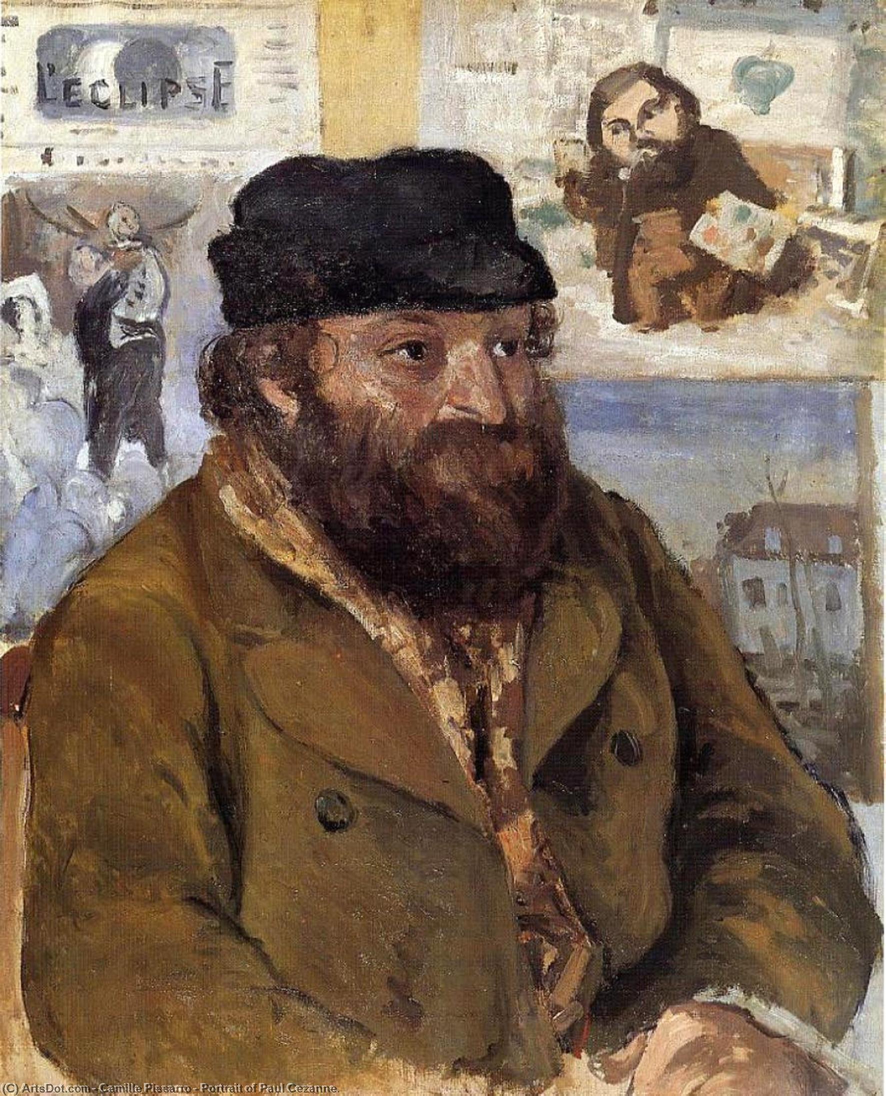 Wikioo.org – L'Encyclopédie des Beaux Arts - Peinture, Oeuvre de Camille Pissarro - portrait de paul cézanne .