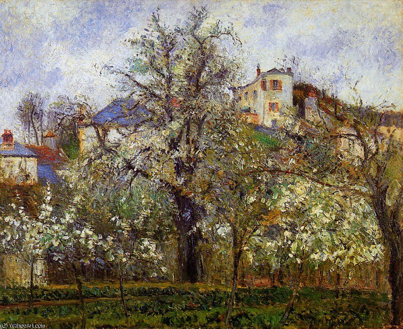 Wikioo.org – La Enciclopedia de las Bellas Artes - Pintura, Obras de arte de Camille Pissarro - Primavera en Pontoise