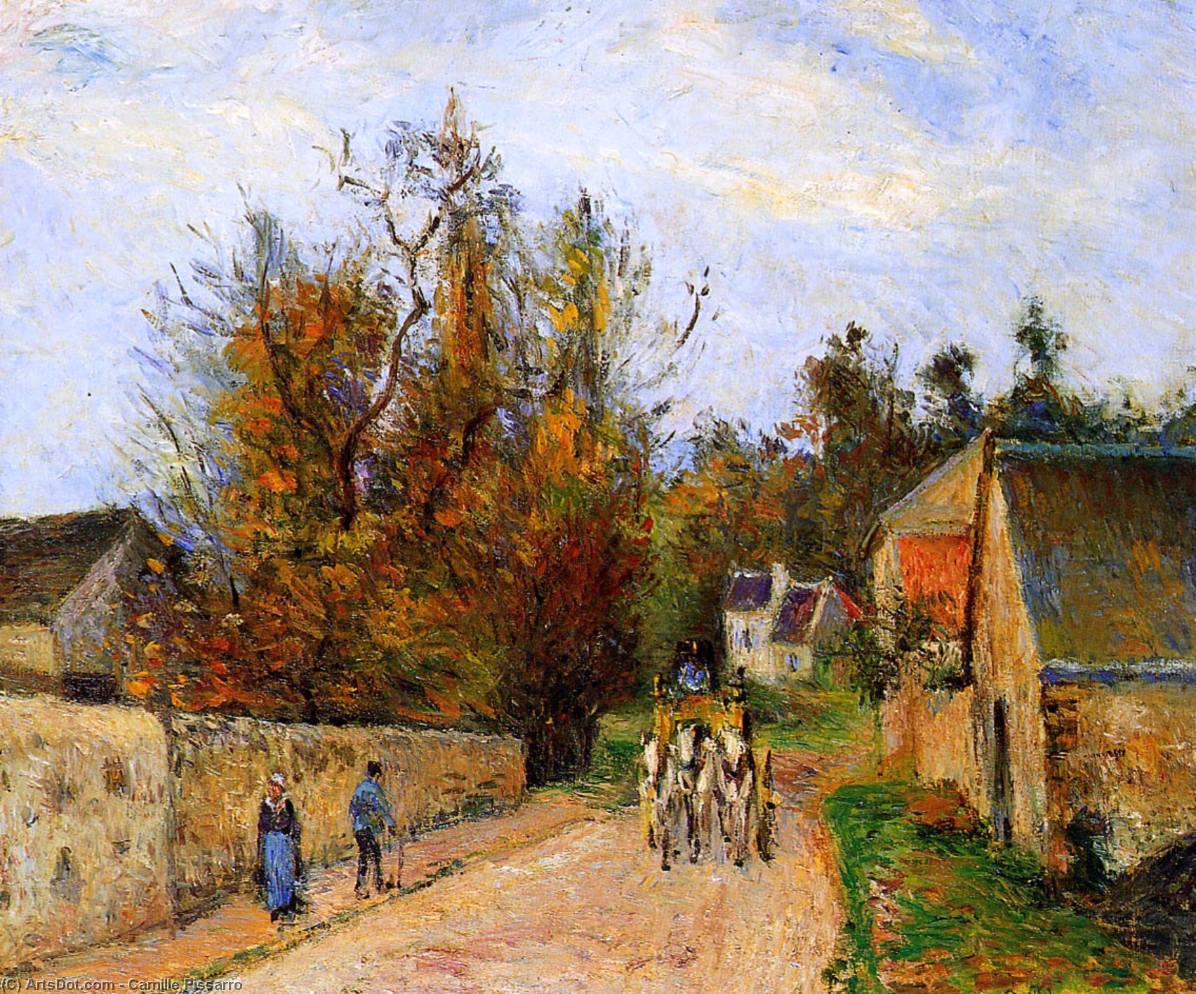 Wikioo.org - The Encyclopedia of Fine Arts - Painting, Artwork by Camille Pissarro - The diligence Sun