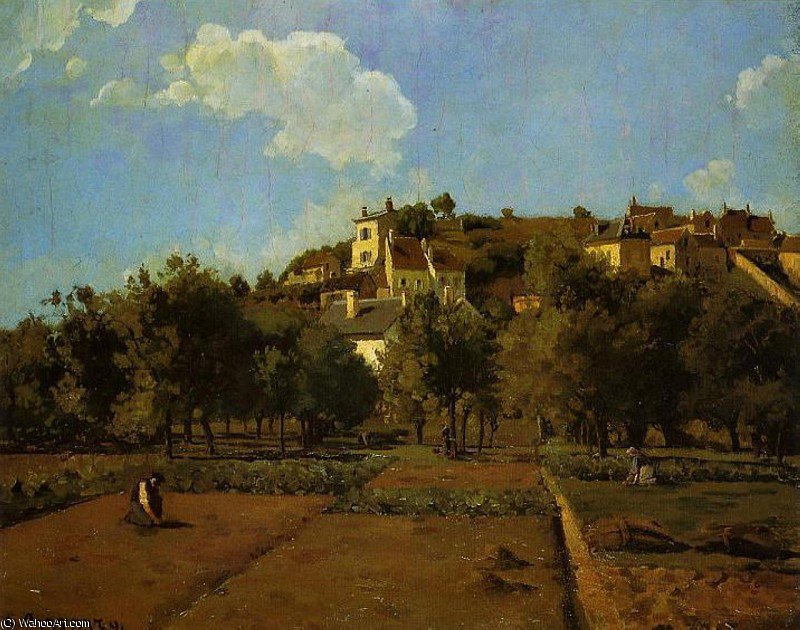 WikiOO.org – 美術百科全書 - 繪畫，作品 Camille Pissarro - l_Hermitage，蓬图瓦兹的花园。