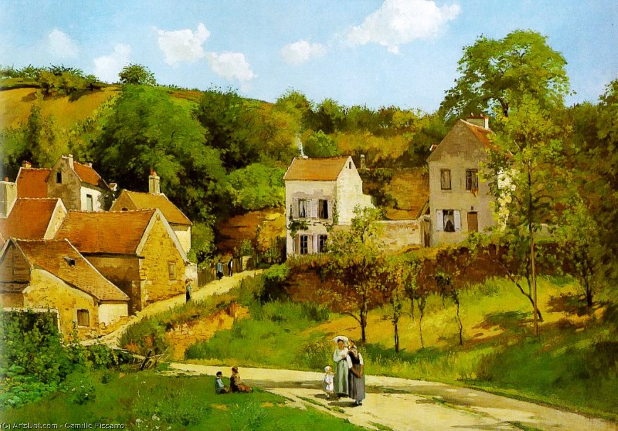 Wikioo.org - The Encyclopedia of Fine Arts - Painting, Artwork by Camille Pissarro - The Hermitage at Pontoise