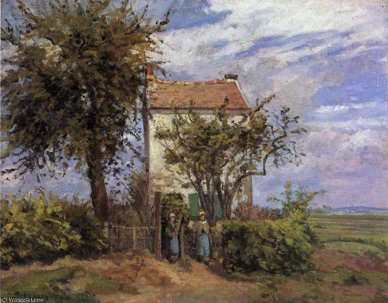 WikiOO.org - Εγκυκλοπαίδεια Καλών Τεχνών - Ζωγραφική, έργα τέχνης Camille Pissarro - The House in the Fields, Rueil.
