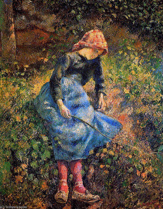 WikiOO.org - Encyclopedia of Fine Arts - Festés, Grafika Camille Pissarro - The shepherdess Sun