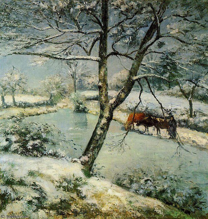 WikiOO.org - دایره المعارف هنرهای زیبا - نقاشی، آثار هنری Camille Pissarro - Winter at Montfoucault.