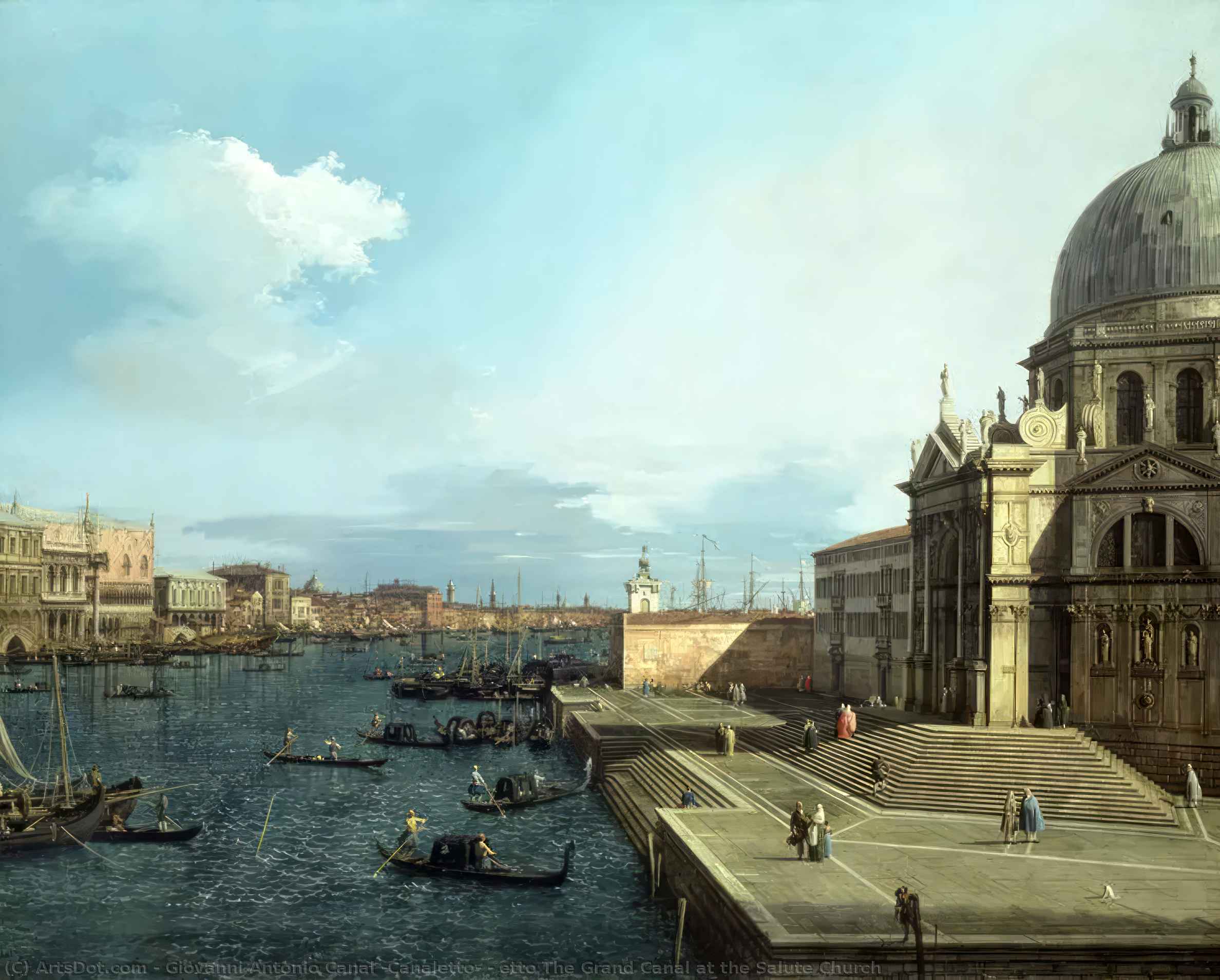 WikiOO.org – 美術百科全書 - 繪畫，作品 Giovanni Antonio Canal (Canaletto) - etto  的  大 运河  在 致敬 教会