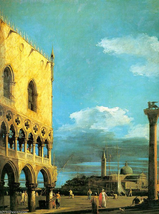 Wikioo.org - The Encyclopedia of Fine Arts - Painting, Artwork by Giovanni Antonio Canal (Canaletto) - etto The Piazzetta- Looking South