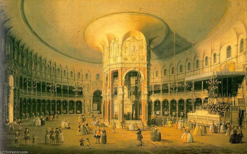Wikioo.org – L'Encyclopédie des Beaux Arts - Peinture, Oeuvre de Giovanni Antonio Canal (Canaletto) - London- Ranelagh , le intérieur de l Rotonde