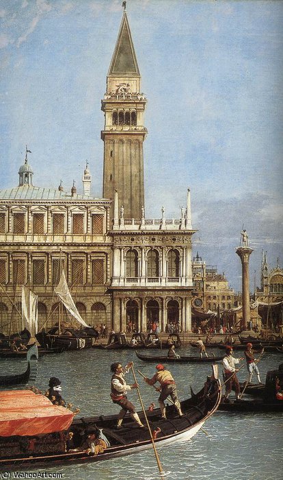 Wikioo.org - The Encyclopedia of Fine Arts - Painting, Artwork by Giovanni Antonio Canal (Canaletto) - return of the bucentoro to the molo on ascension day