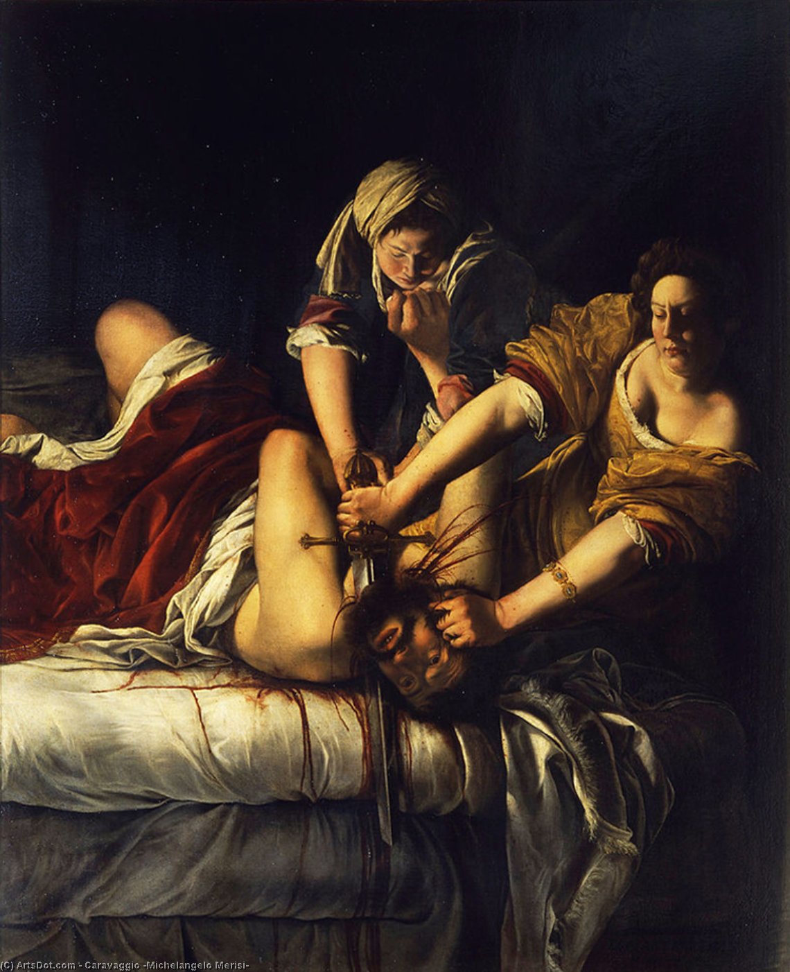 WikiOO.org - Εγκυκλοπαίδεια Καλών Τεχνών - Ζωγραφική, έργα τέχνης Caravaggio (Michelangelo Merisi) - Judith beheading holofernes