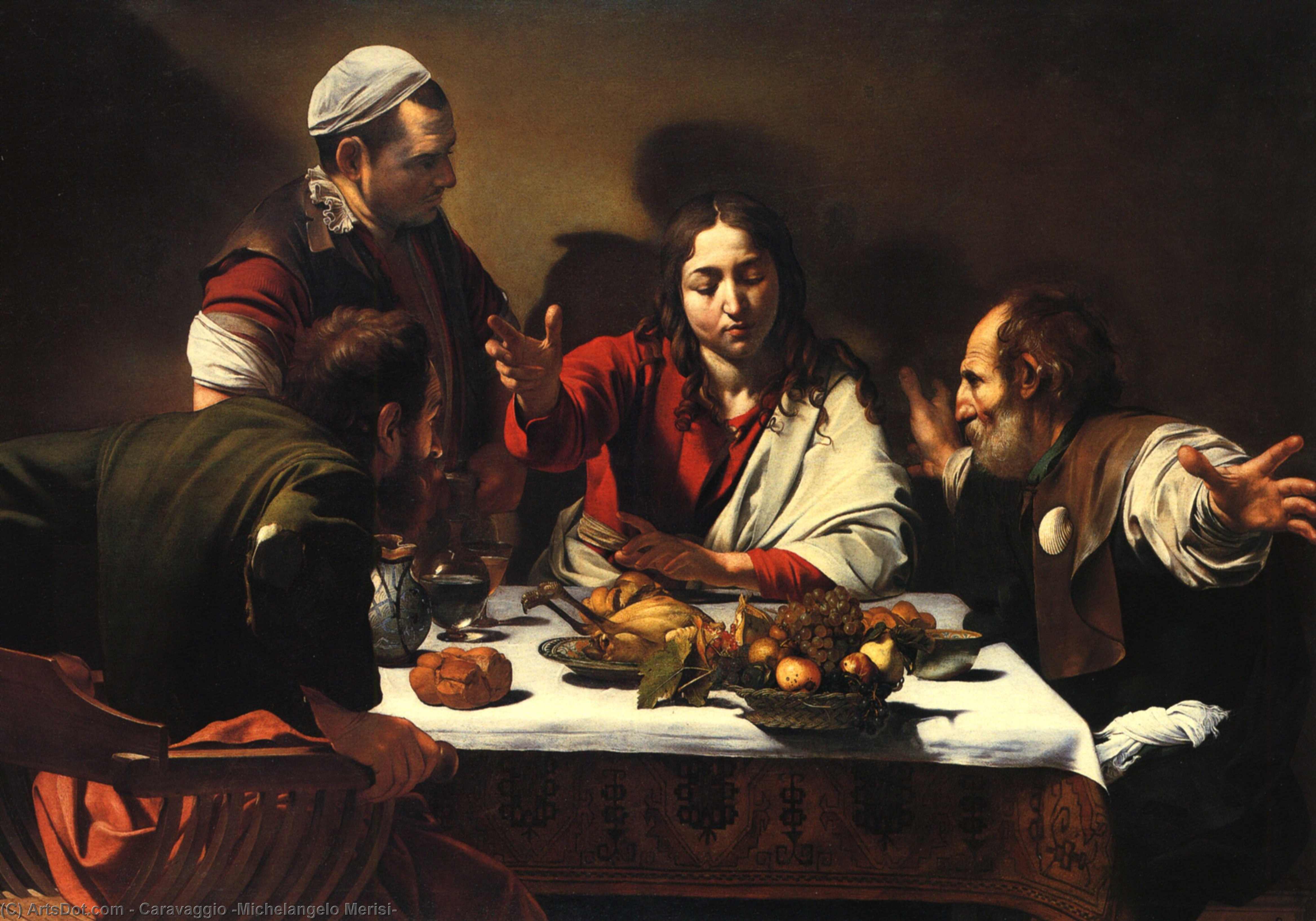 Wikioo.org - The Encyclopedia of Fine Arts - Painting, Artwork by Caravaggio (Michelangelo Merisi) - The Supper at Emmaus