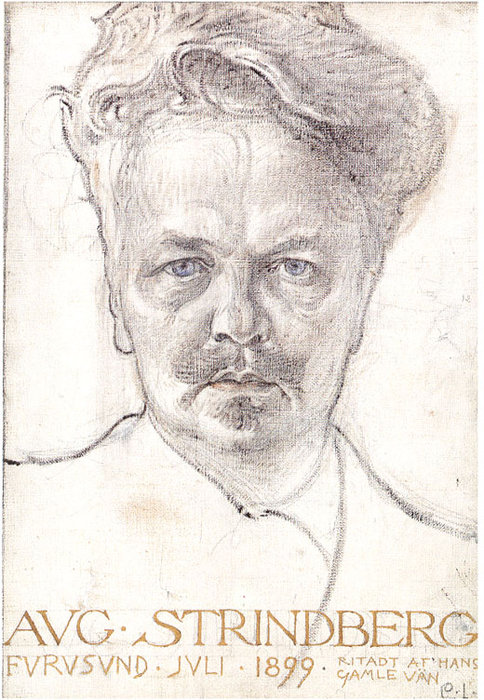 Wikioo.org - The Encyclopedia of Fine Arts - Painting, Artwork by Carl Larsson - august strindberg