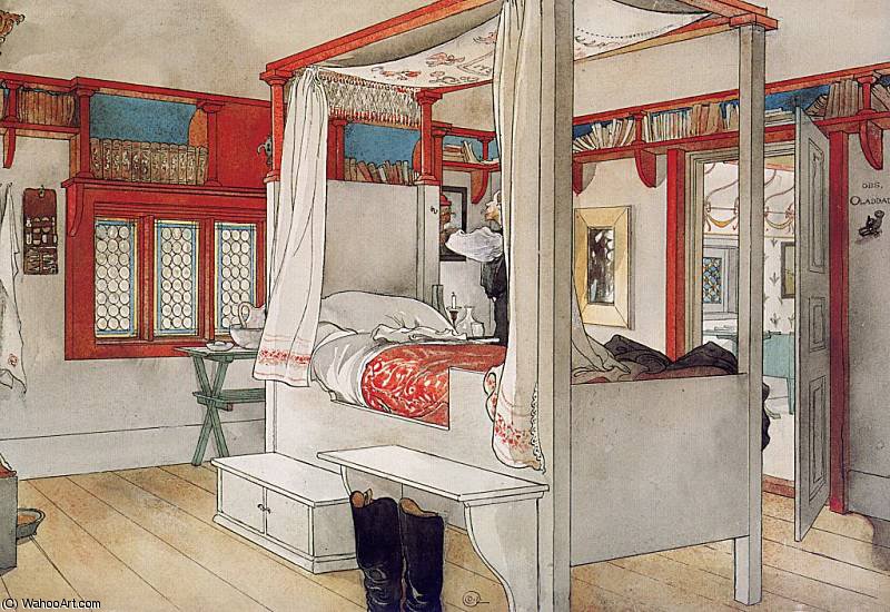 Wikioo.org – L'Encyclopédie des Beaux Arts - Peinture, Oeuvre de Carl Larsson - la chambre de papa