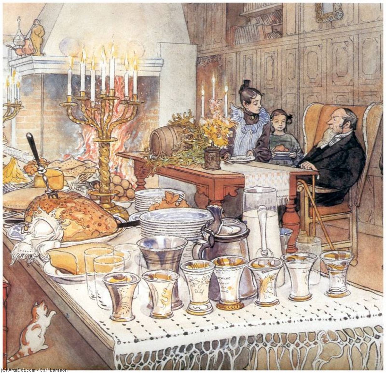 Wikioo.org - The Encyclopedia of Fine Arts - Painting, Artwork by Carl Larsson - detalle de la vispera de navidad